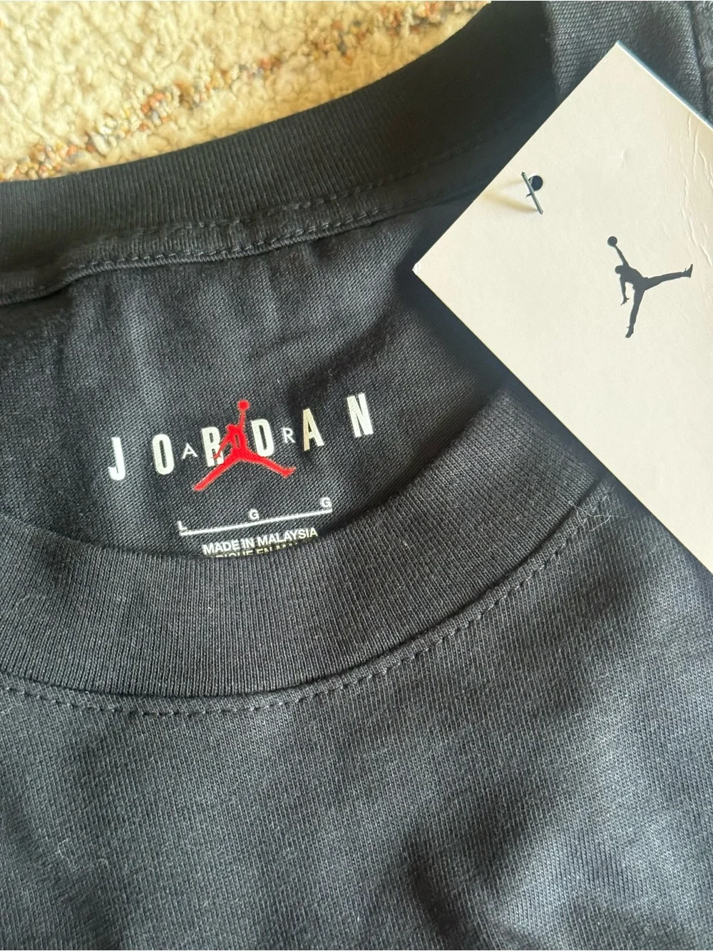 Jordan Jumpman SS HBR Tee Men’s Large Black Gym Red NWT IR0340-010